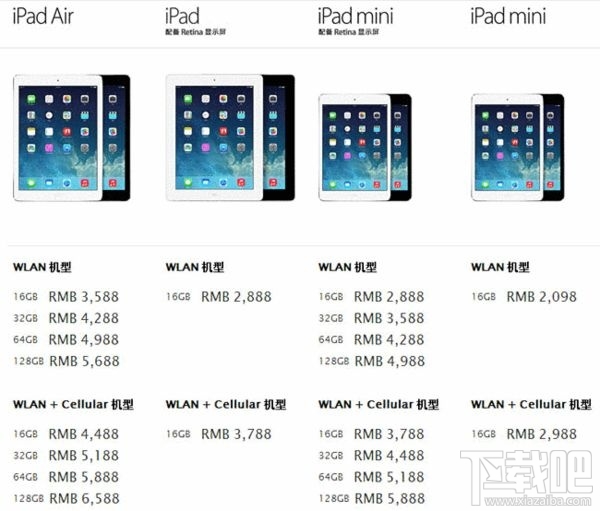 iPad  Air/mini旧机型全部降价 最便宜1798元