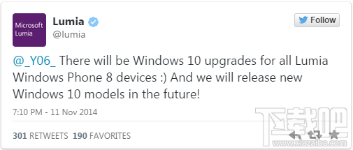 微软宣布WP8 Lumia设备均可升级至Windows10